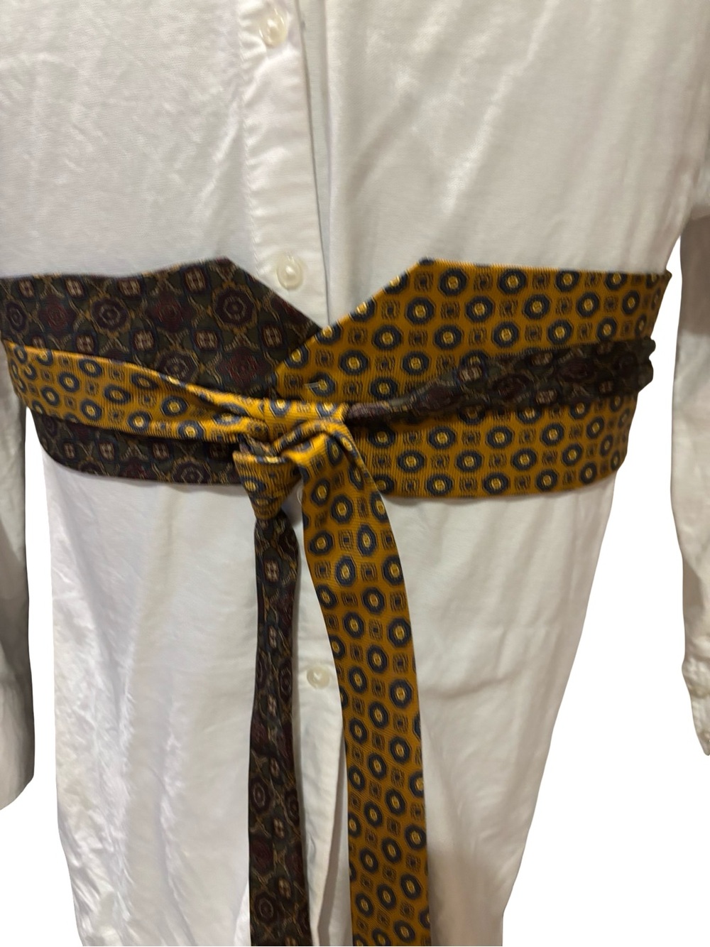 Brooks Brothers wrap belt made with silk ties-Obi belt made with ties👔Neiman